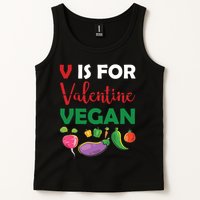 V Is For Vegan Funny Valentines Day Tank Top