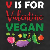 V Is For Vegan Funny Valentines Day Golf Towel