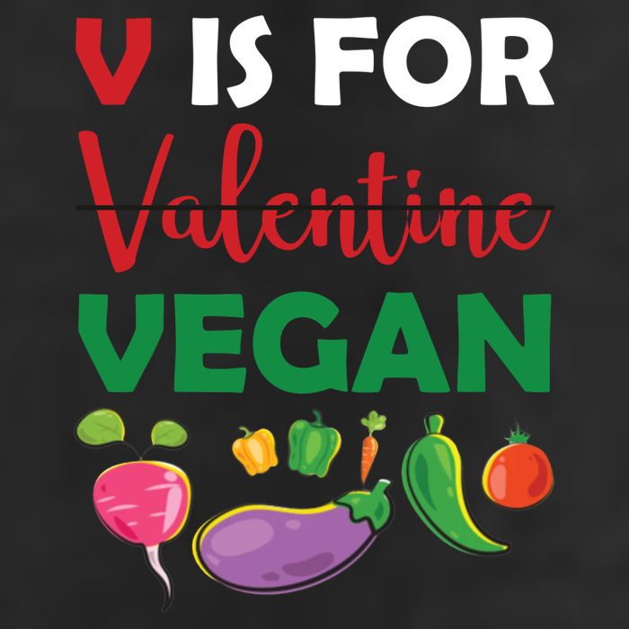V Is For Vegan Funny Valentines Day Golf Towel