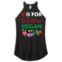 V Is For Vegan Funny Valentines Day Women's Perfect Tri Rocker Tank