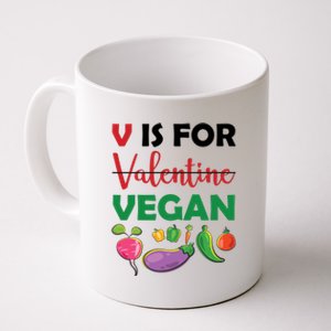 V Is For Vegan Funny Valentines Day Coffee Mug