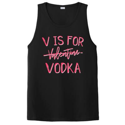 V Is For Valentines Day No Vodka Funny Sarcastic Love Gift PosiCharge Competitor Tank