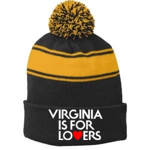 Virginia Is For Lovers Stripe Pom Pom Beanie