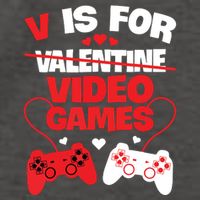V Is For Video Games Funny Valentines Day Gamer Vector Backpack