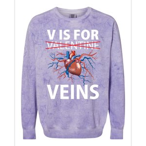 V Is For Veins Cardiologist Love Doctor Healthcare Valentine Gift Colorblast Crewneck Sweatshirt