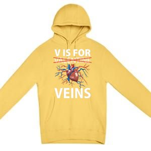 V Is For Veins Cardiologist Love Doctor Healthcare Valentine Gift Premium Pullover Hoodie