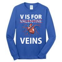 V Is For Veins Cardiologist Love Doctor Healthcare Valentine Gift Tall Long Sleeve T-Shirt