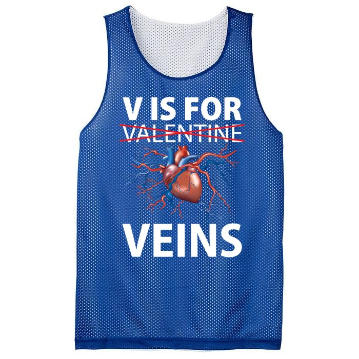 V Is For Veins Cardiologist Love Doctor Healthcare Valentine Gift Mesh Reversible Basketball Jersey Tank