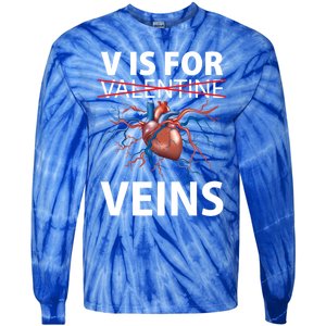 V Is For Veins Cardiologist Love Doctor Healthcare Valentine Gift Tie-Dye Long Sleeve Shirt