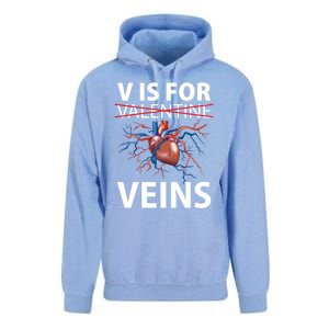 V Is For Veins Cardiologist Love Doctor Healthcare Valentine Gift Unisex Surf Hoodie