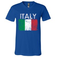 Vintage Italy Funny Italia Italian Gift Flag Pride Gift Gift V-Neck T-Shirt