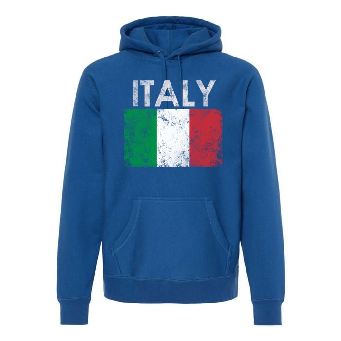 Vintage Italy Funny Italia Italian Gift Flag Pride Gift Gift Premium Hoodie