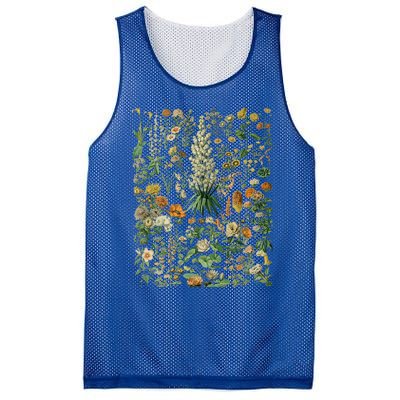 Vintage Inspired Flower Botanical Chart Mesh Reversible Basketball Jersey Tank