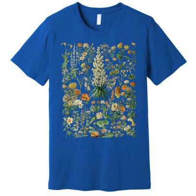 Vintage Inspired Flower Botanical Chart Premium T-Shirt