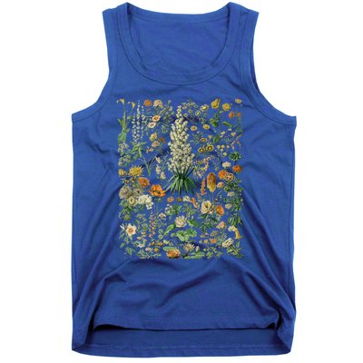 Vintage Inspired Flower Botanical Chart Tank Top