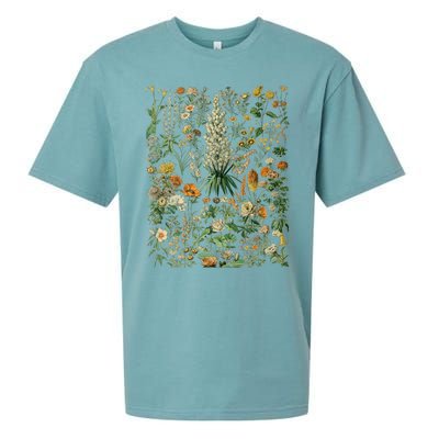 Vintage Inspired Flower Botanical Chart Sueded Cloud Jersey T-Shirt