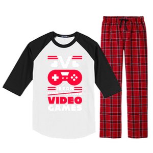 V Is For My Video Games Valentine's Day Funny Gamers Gift Funny Gift Raglan Sleeve Pajama Set