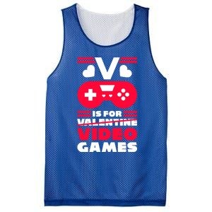 V Is For My Video Games Valentine's Day Funny Gamers Gift Funny Gift Mesh Reversible Basketball Jersey Tank