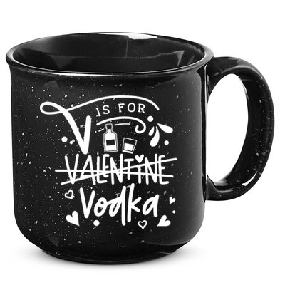 V Is For Valentine Vodka Gift 15oz Campfire Ceramic Mug