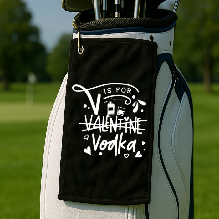 V Is For Valentine Vodka Gift Golf Towel