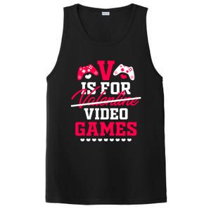 V Is For My Video Games Valentine's Day Funny Gamers Gift Funny Gift PosiCharge Competitor Tank