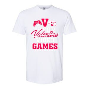 V Is For My Video Games Valentine's Day Funny Gamers Gift Funny Gift Softstyle CVC T-Shirt