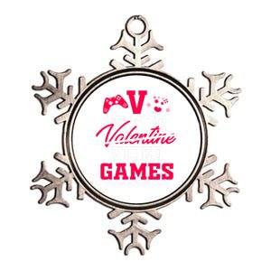 V Is For My Video Games Valentine's Day Funny Gamers Gift Funny Gift Metallic Star Ornament