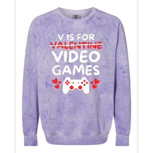 V Is For Video Games Colorblast Crewneck Sweatshirt