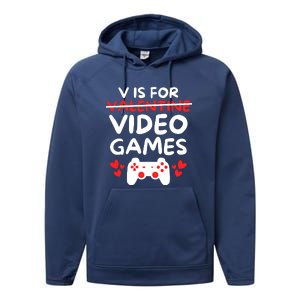 V Is For Video Games Performance Fleece Hoodie