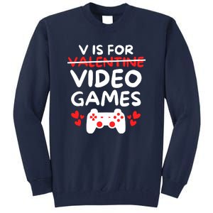 V Is For Video Games Tall Sweatshirt