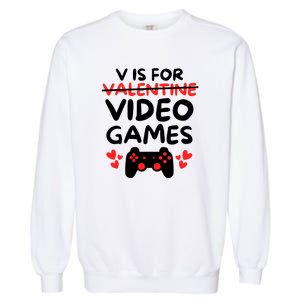 V Is For Video Games Garment-Dyed Sweatshirt