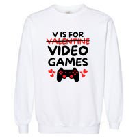 V Is For Video Games Garment-Dyed Sweatshirt