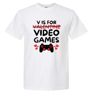 V Is For Video Games Garment-Dyed Heavyweight T-Shirt