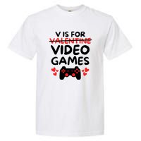 V Is For Video Games Garment-Dyed Heavyweight T-Shirt