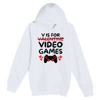 V Is For Video Games Premium Pullover Hoodie