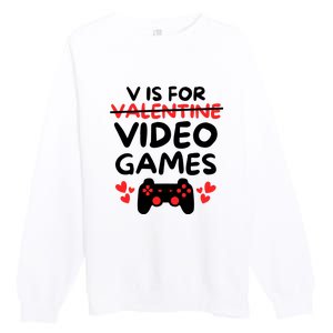 V Is For Video Games Premium Crewneck Sweatshirt