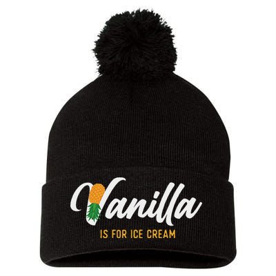 Vanilla Is For Ice Cream Upside Down Pineapple Swinger Pom Pom 12in Knit Beanie