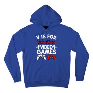 V Is For Video Games Gamer Funny Valentines Day Cute Gift Hoodie