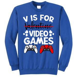 V Is For Video Games Gamer Funny Valentines Day Cute Gift Sweatshirt