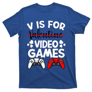 V Is For Video Games Gamer Funny Valentines Day Cute Gift T-Shirt