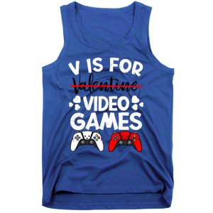 V Is For Video Games Gamer Funny Valentines Day Cute Gift Tank Top