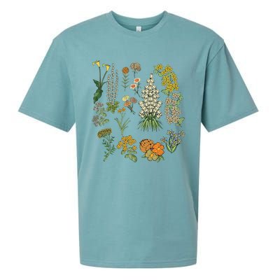 Vintage Inspired Flower Botanical Plants Nature Green Garden Sueded Cloud Jersey T-Shirt