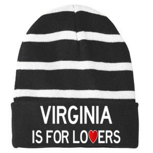 Virginia Is For The Lovers Gift Striped Beanie with Solid Band