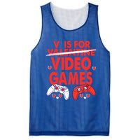 V Is For Video Games Funny Valentines Day Gamer Meaningful Gift Mesh Reversible Basketball Jersey Tank