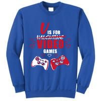 V Is For Video Games Valentine's Day Gamer Gift Sweatshirt