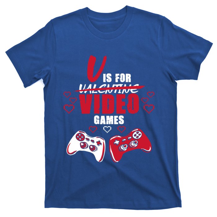 V Is For Video Games Valentine's Day Gamer Gift T-Shirt