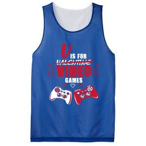 V Is For Video Games Valentine's Day Gamer Gift Mesh Reversible Basketball Jersey Tank