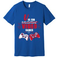 V Is For Video Games Valentine's Day Gamer Gift Premium T-Shirt