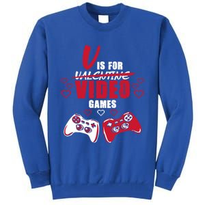 V Is For Video Games Valentine's Day Gamer Gift Tall Sweatshirt