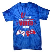 V Is For Video Games Valentine's Day Gamer Gift Tie-Dye T-Shirt